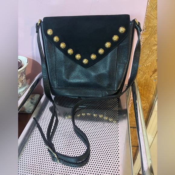 Vintage Salvatore Ferragamo Studded Leather Crossbody Bag
